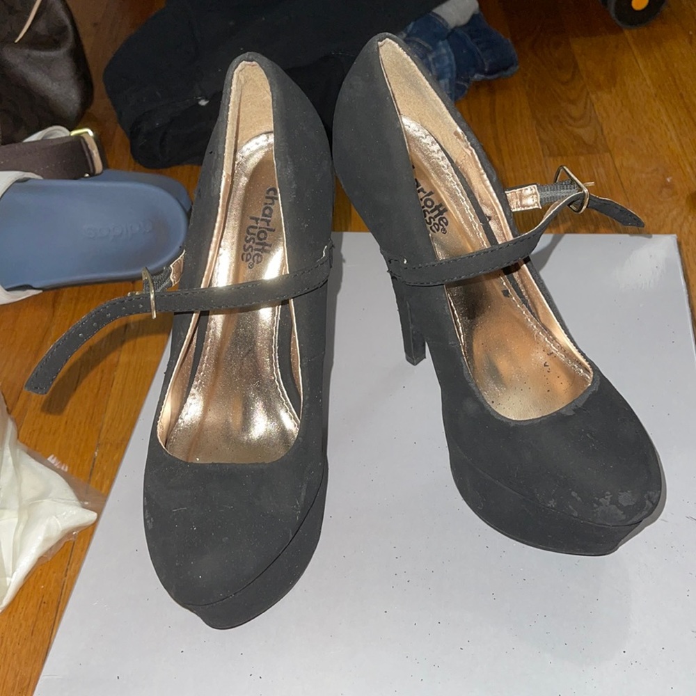 Black platform heels